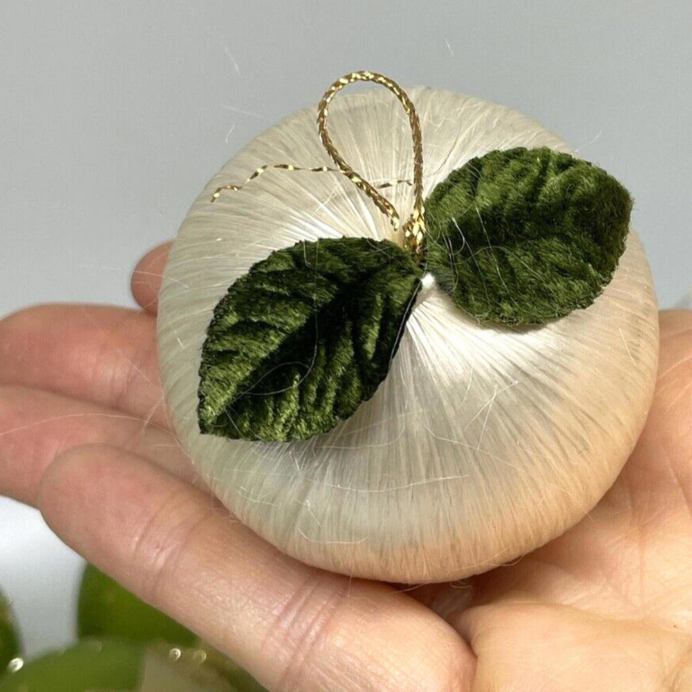 Green Gold White Glass Satin Christmas Ornaments Mixed LOT of 40 - Picture 7 of 9